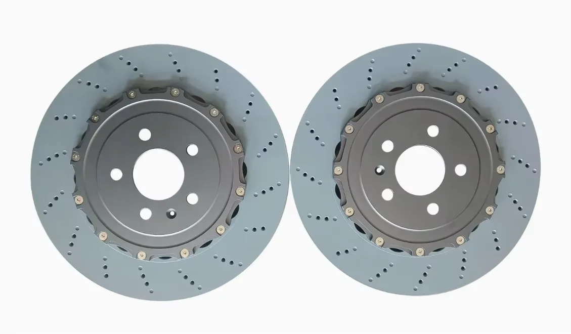 Rear Brake Disc 2-piece Brake Disc Drlling and Slotting Brake Rotor 350*20mm for Infiniti OE#432061LB0A