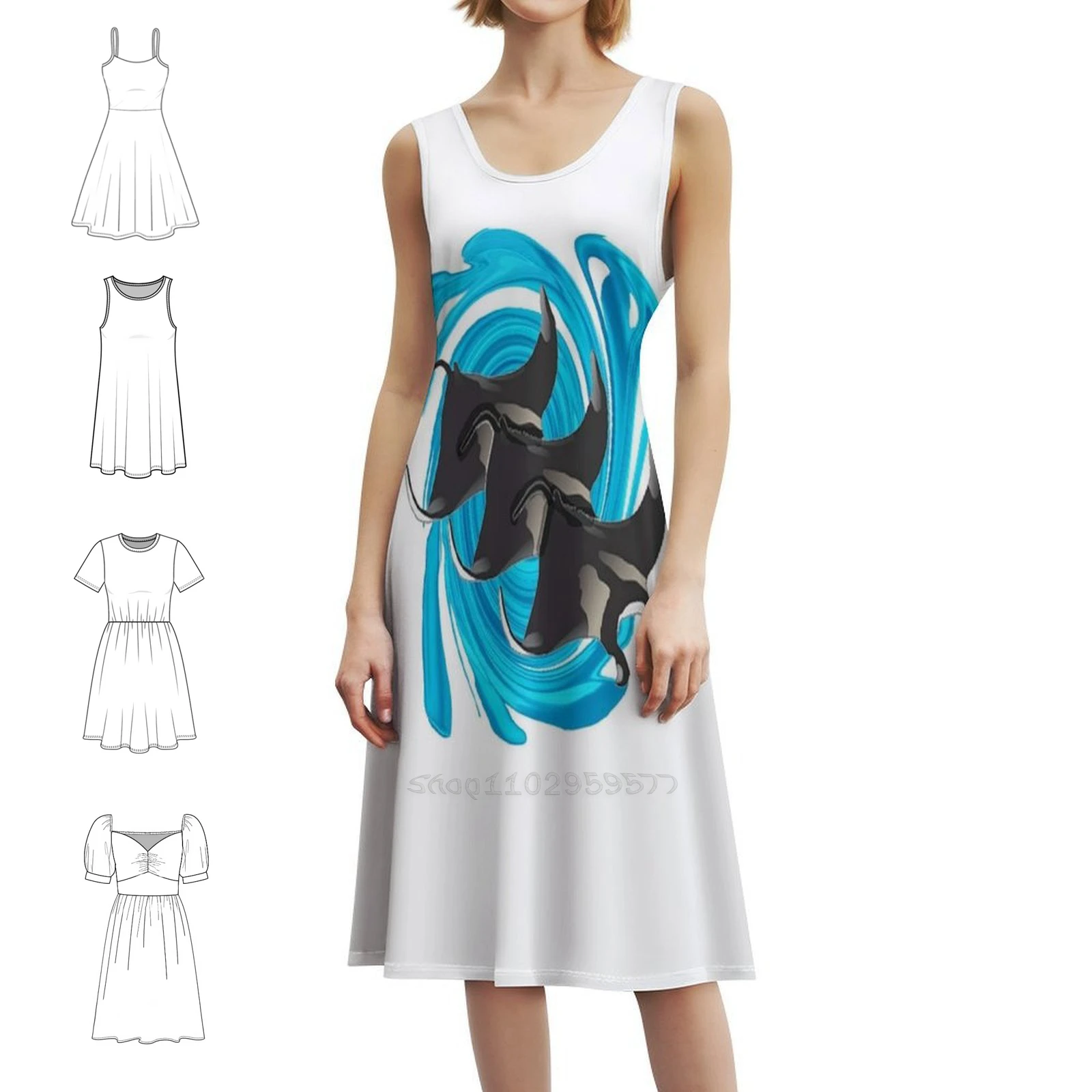 Into The Mystic Preppy Style Mini Dress For Women A-Line Loose Fit Casual Day Dress Ray Rays School Of Rays Hilo Hawaii Women's