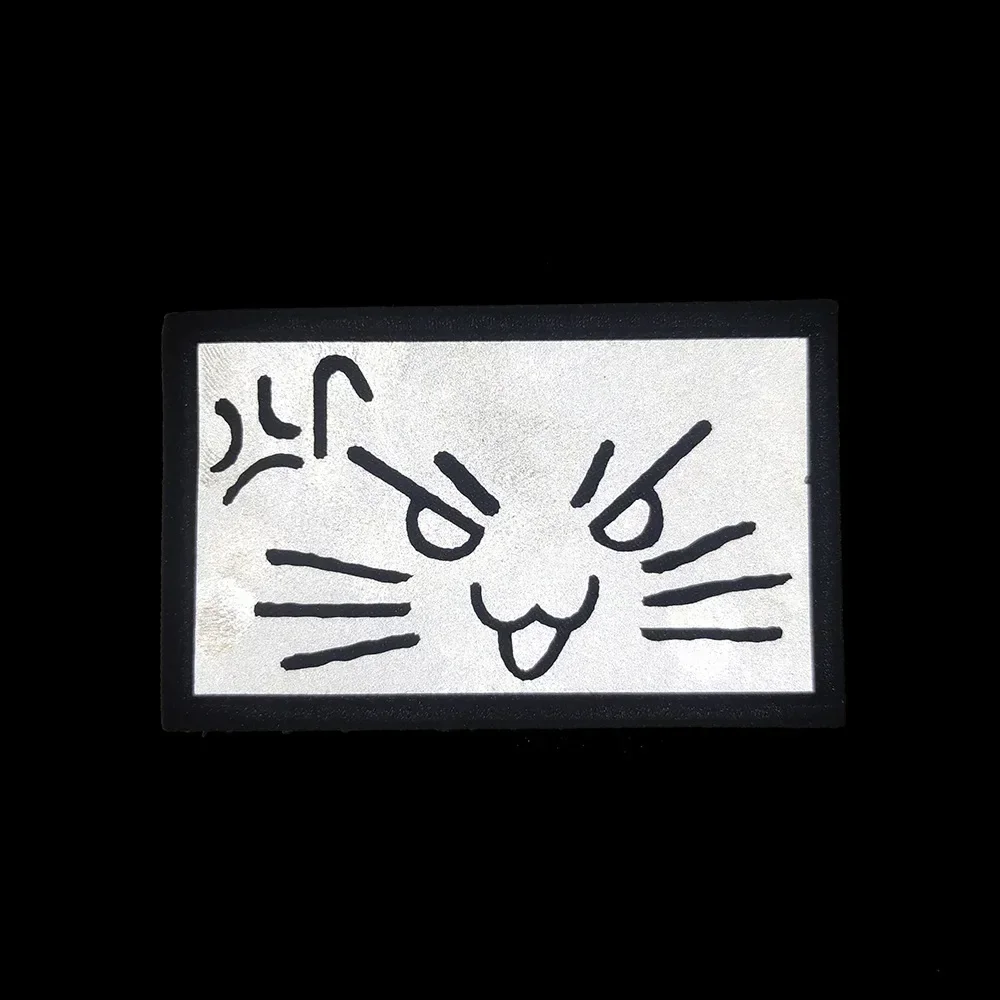 Reflective Cartoon Cat Tactical Patches Cute Cat\' Teryx Hook&Loop Emblem Funny Cat Expression Morale Badge DIY Backpack Stickers