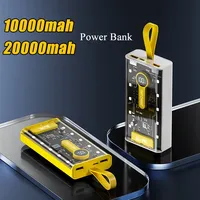 20000mAh Power Bank With Cable 66W Fast Charging Portable External Battery Charger 10000mAh Powerbank For iPhone Xiaomi Samsung