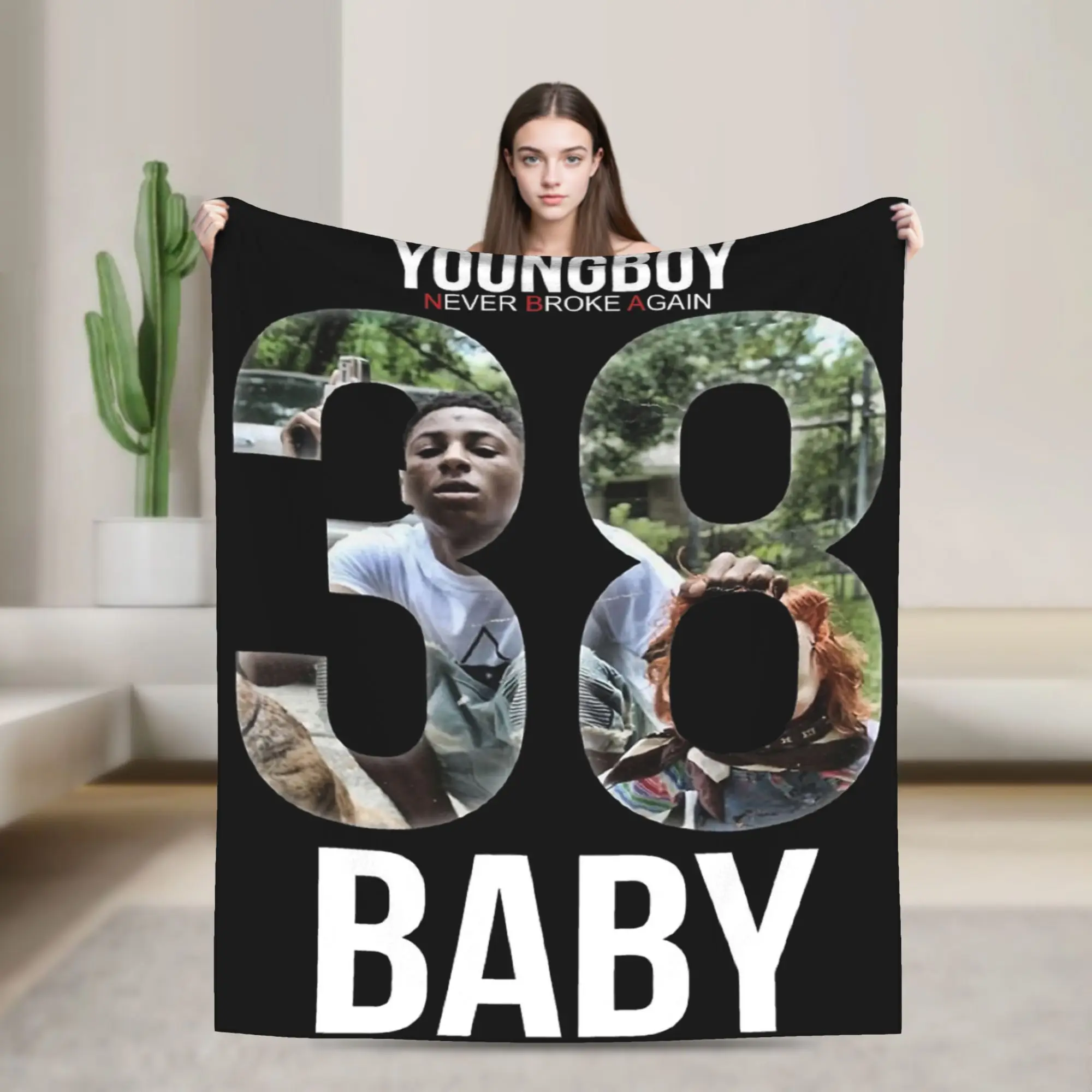

Rapper Young Boy Never Broke Again MASA Tour 2025 Throw Blanket for Couch Soft Cozy Plush Blanket Bedspreads for All Seasons