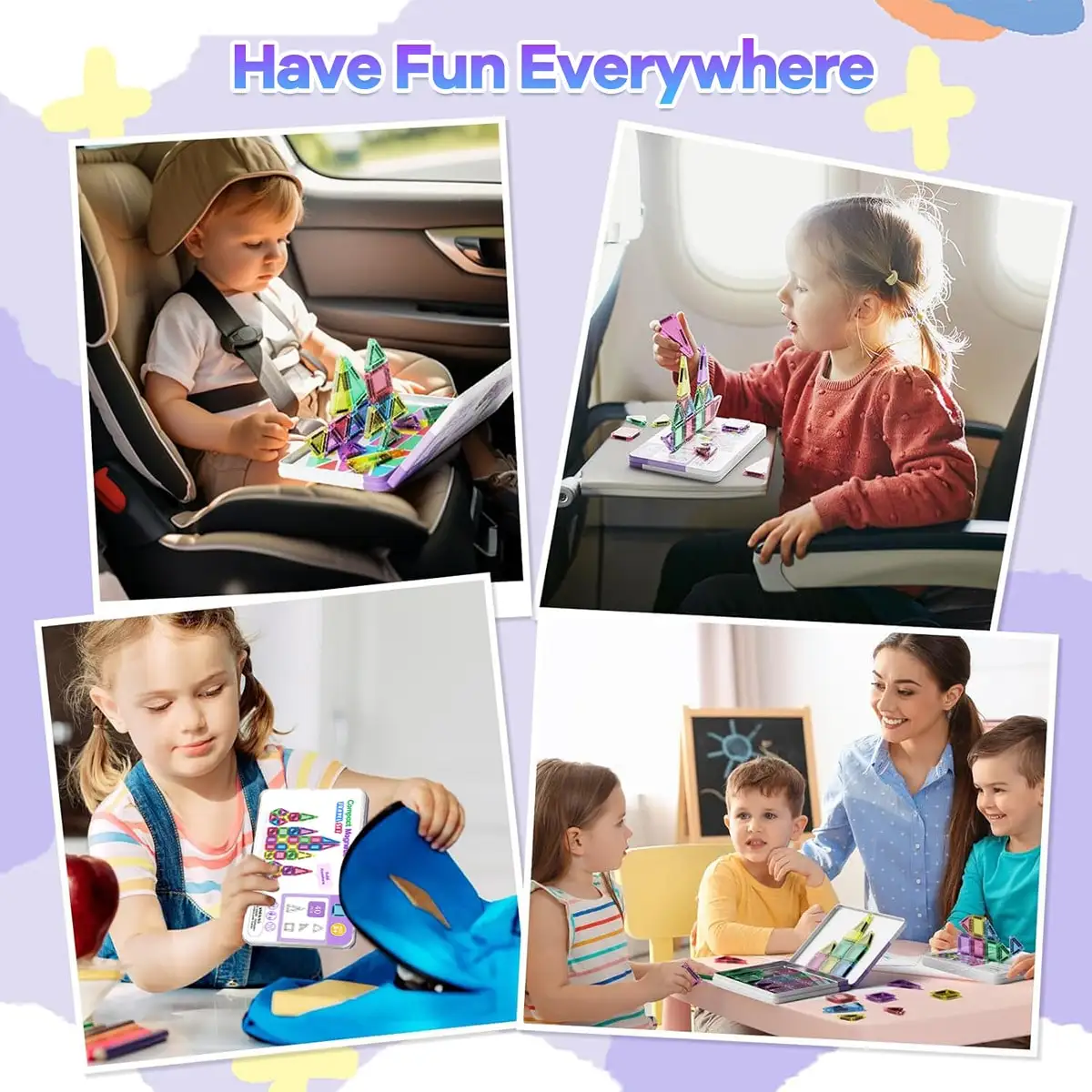 ミニ磁気ビルディングブロックおもちゃ、持ち運びが簡単な鉄箱付き、子供用積み重ねDIY建設おもちゃ、親子インタラクティブおもちゃ、子供の休日や誕生日プレゼントに最適