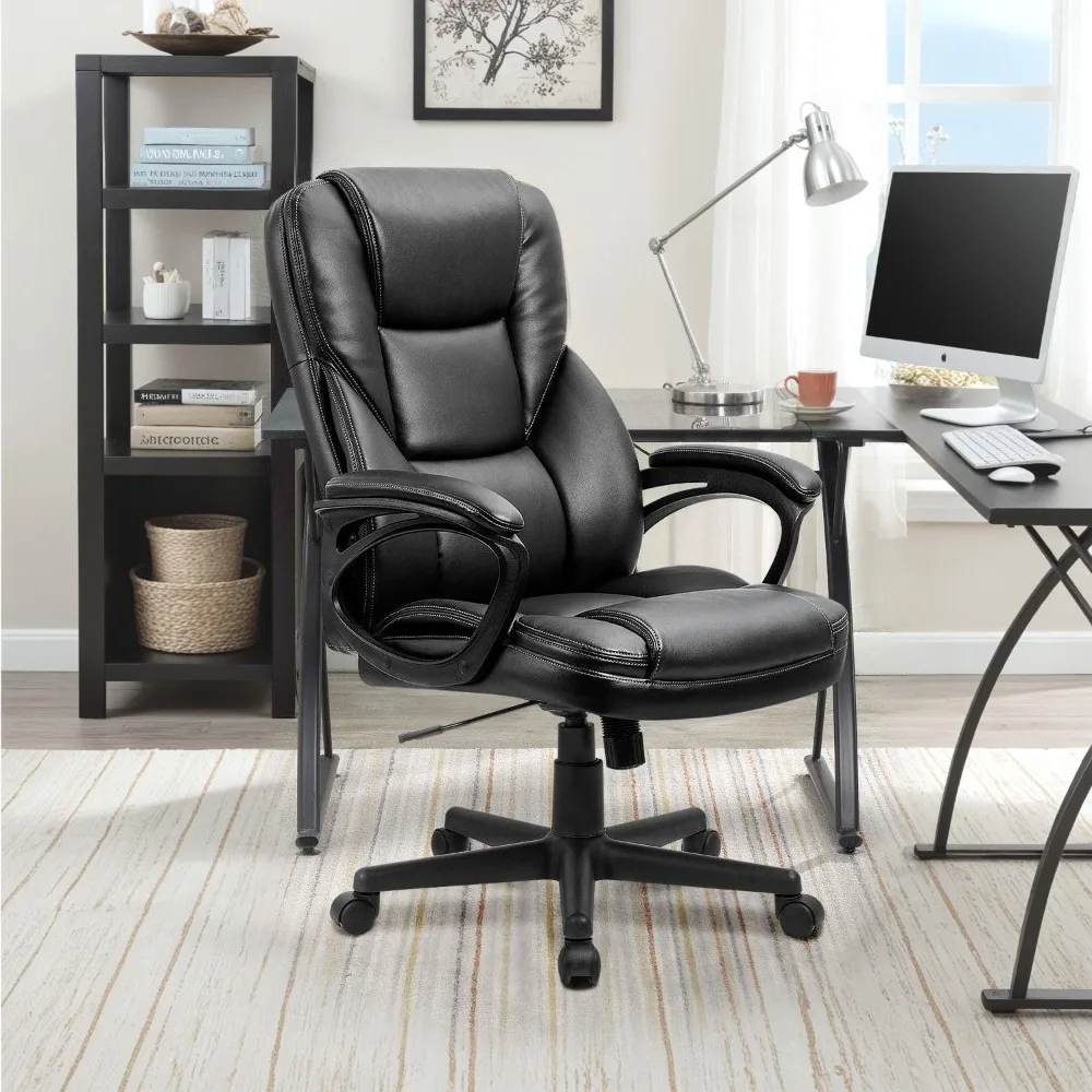 

Office Executive Chair High Back Adjustable Managerial Home Desk Chair, Swivel Computer PU Leather Chair