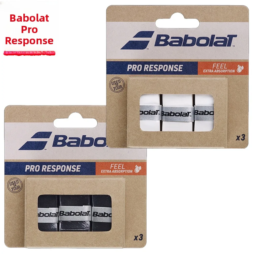 Cinta de Agarre para Raqueta de Tenis Pro Response, Paquete de 3, Absorbente de Sudor, Antideslizante, Babolat 653048, Sumini...
