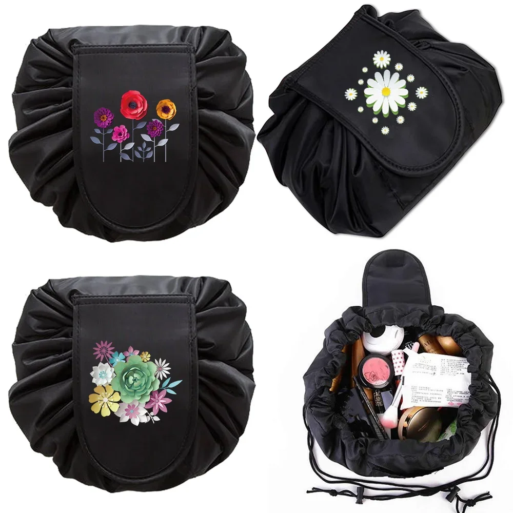 

Women Drawstring Cosmetic Bags Organizer Female Make Up Pouch 3D Print Portable Toiletry Beauty Case Travel Storage Makeup Bag