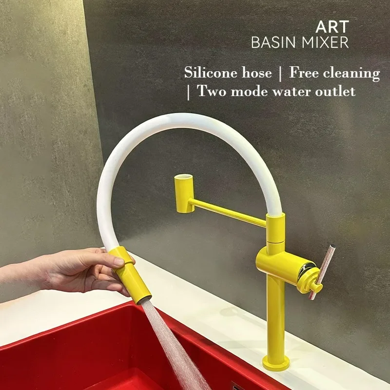 New Zinc Alloy Kitchen Faucet Pull Down Head Washing Table Faucet Hot and Cold Sink Mixer Kitchen Mixer Tap Modern Faucet Design