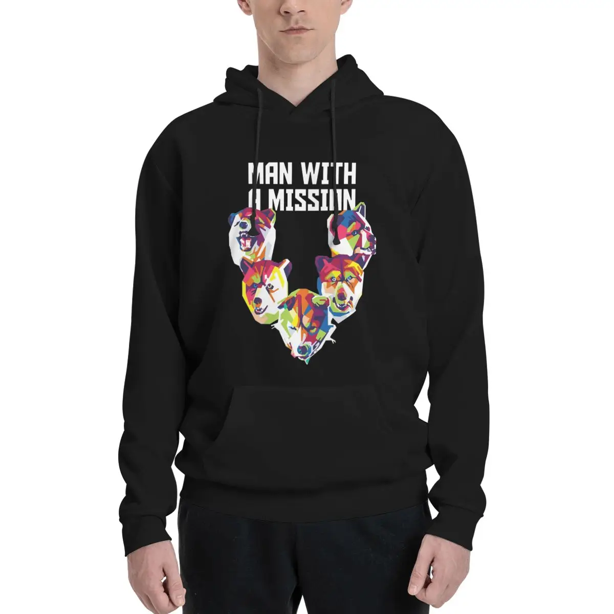 Sweat à capuche en polyester pour homme avec un groupe de mission, Wpap Popart, Sweat-shirt chaud, Couleurs Dif