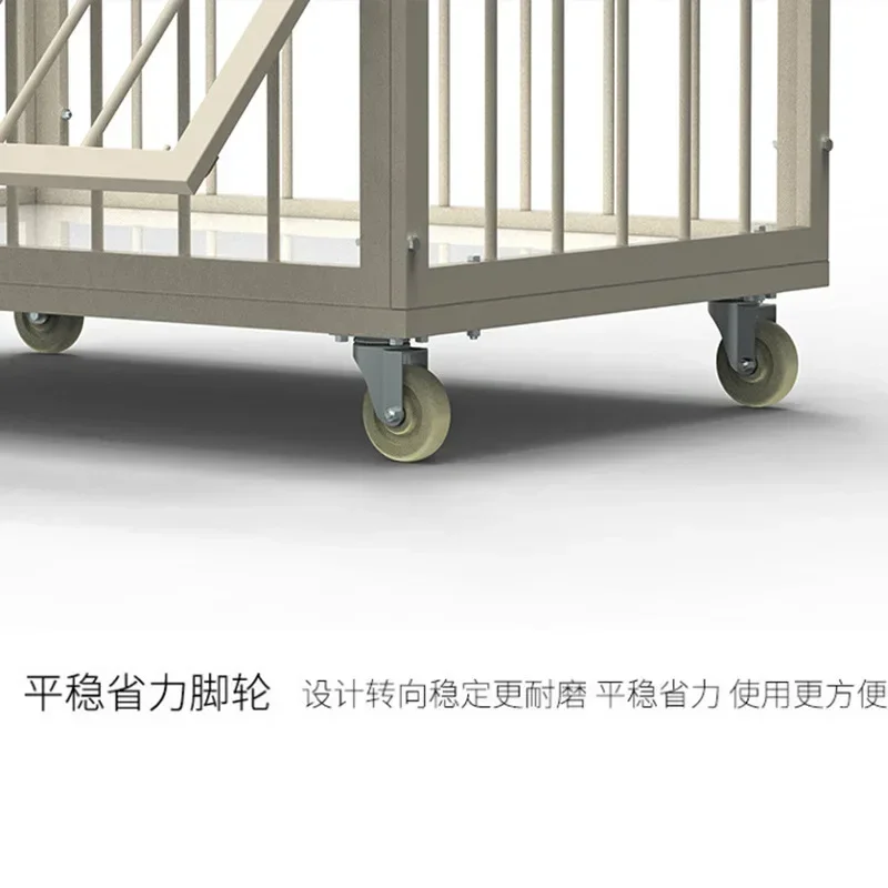 Logistics turnover iron frame folding storage iron cage semi-open grid trolley steel plate box tool cart