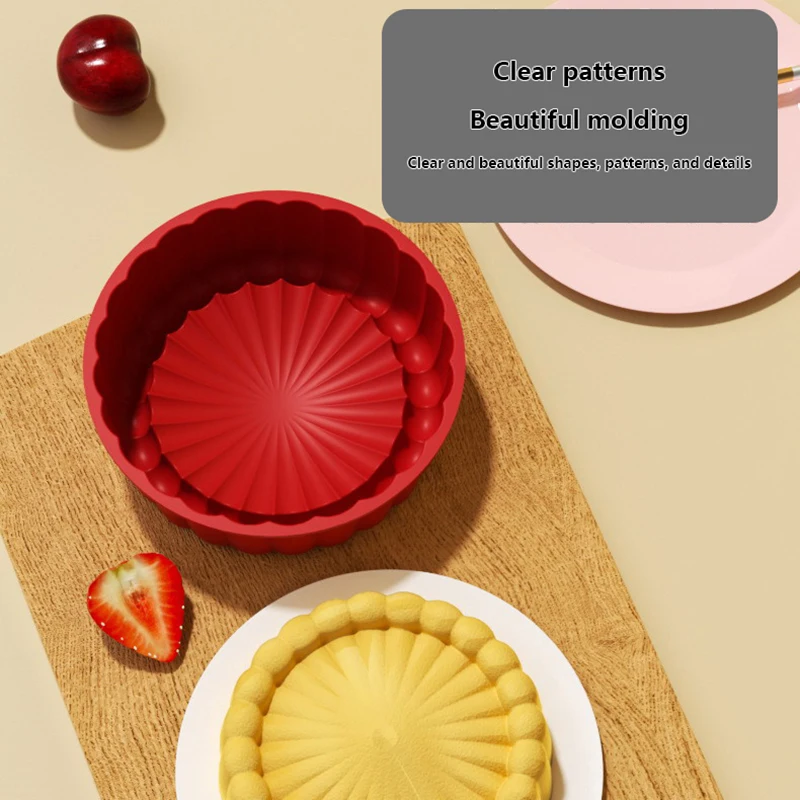 Cakes Pan Round Silicone Baking Pan Sponge Flan Mold Strawberry Shortcake Baking Pan Kitchen Silicone Moulds