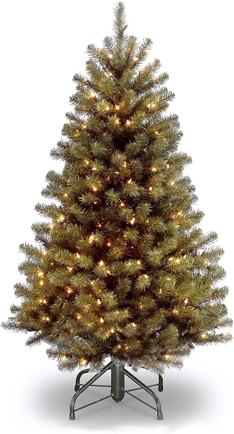 

Tree Company 4.5 ft Pre-Lit North Valley Spruce Artificial Christmas Tree, 200 Clear Lights, 398 Tips, Includes Stand, Green