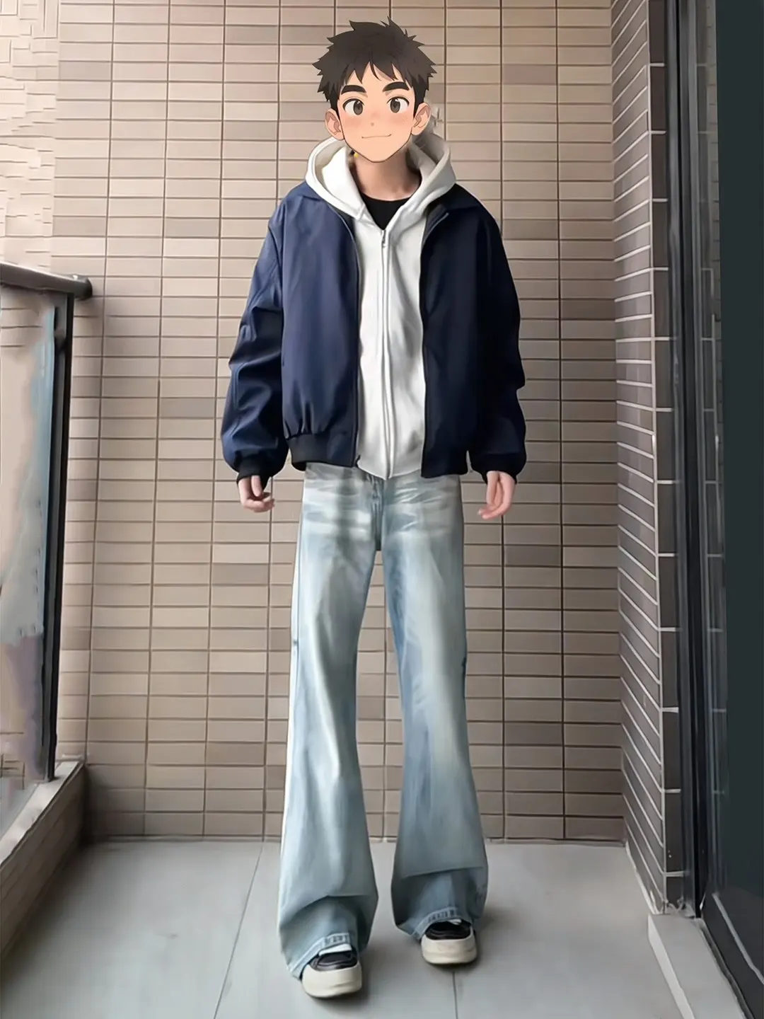 

Светло-голубые мужские джинсы в американском стиле High Street, прямые брюки с легким клешем, длинные штаны