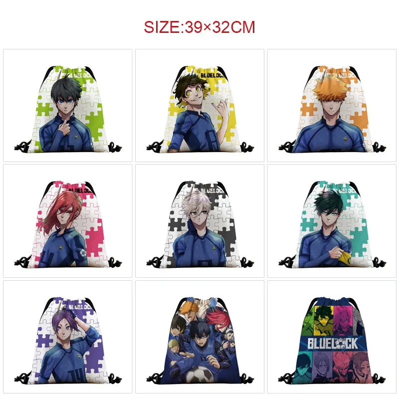 

Blue Lock Anime Nagi Seishiro Chigiri Hyoma Bachira Meguru Figures Cartoon Print Backpack Drawstring Pockets Storage Bag Gift