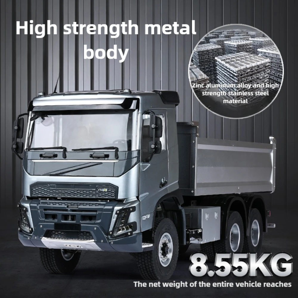 مزدوج النسر E015 مركبة يتم التحكم بها عن بُعد 1/14 FMX RC شاحنة قلابة المعادن محاكاة الهندسة نموذج الكهربائية التحكم عن بعد سيارة الصبي لعبة هدية