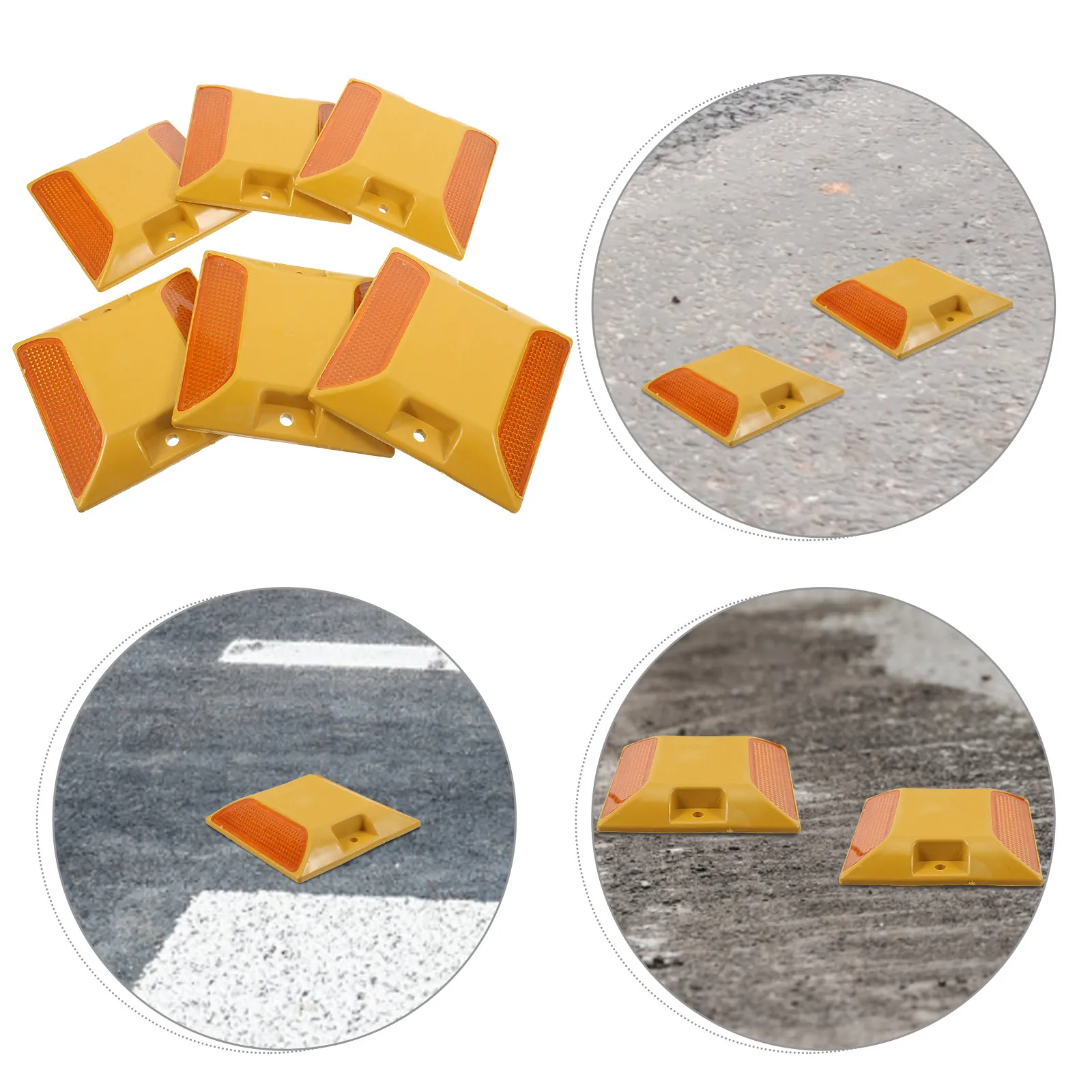 

Набор из 6 дорожных светоотражающих маркеров: прочные пластиковые отражатели для безопасности при ночном вождении и экстренных ситуаций на дорогах