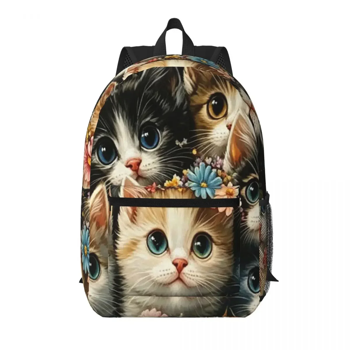 A Few Cats Among The Flower Garden Student Backpack School Bag Hiking Travel Daypack for Men Women Bookbag Shoulder Bags