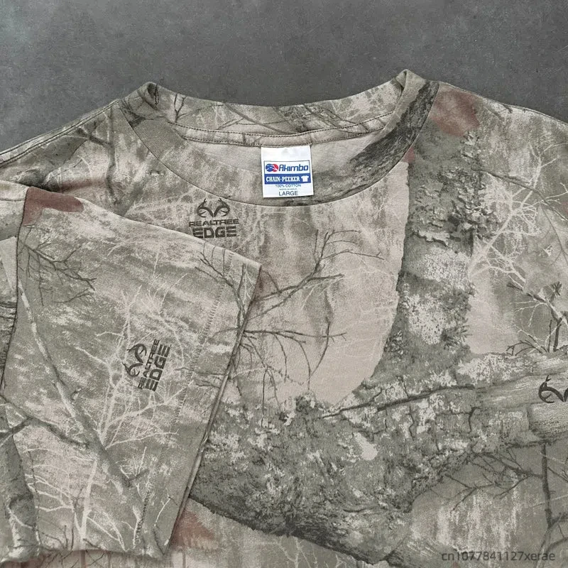 힙합 스트릿 댄스 레트로 탑 2025 카모플라주 프린트 그래픽 티셔츠 하라주쿠 고딕 남녀 공용 여름 티셔츠 캐주얼