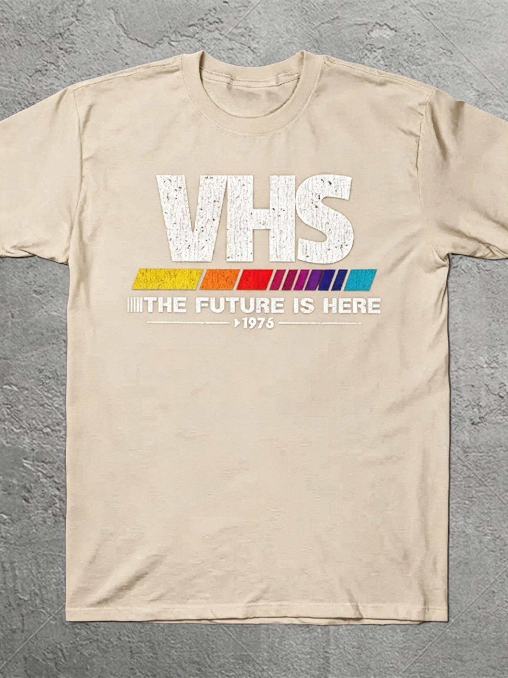 Men'S Retro Style VHS Film Inspired T-Shirt 1970S Design Declaring The Future Is Here Tee Perfect for 80S/90S Unisex Loose Tees
