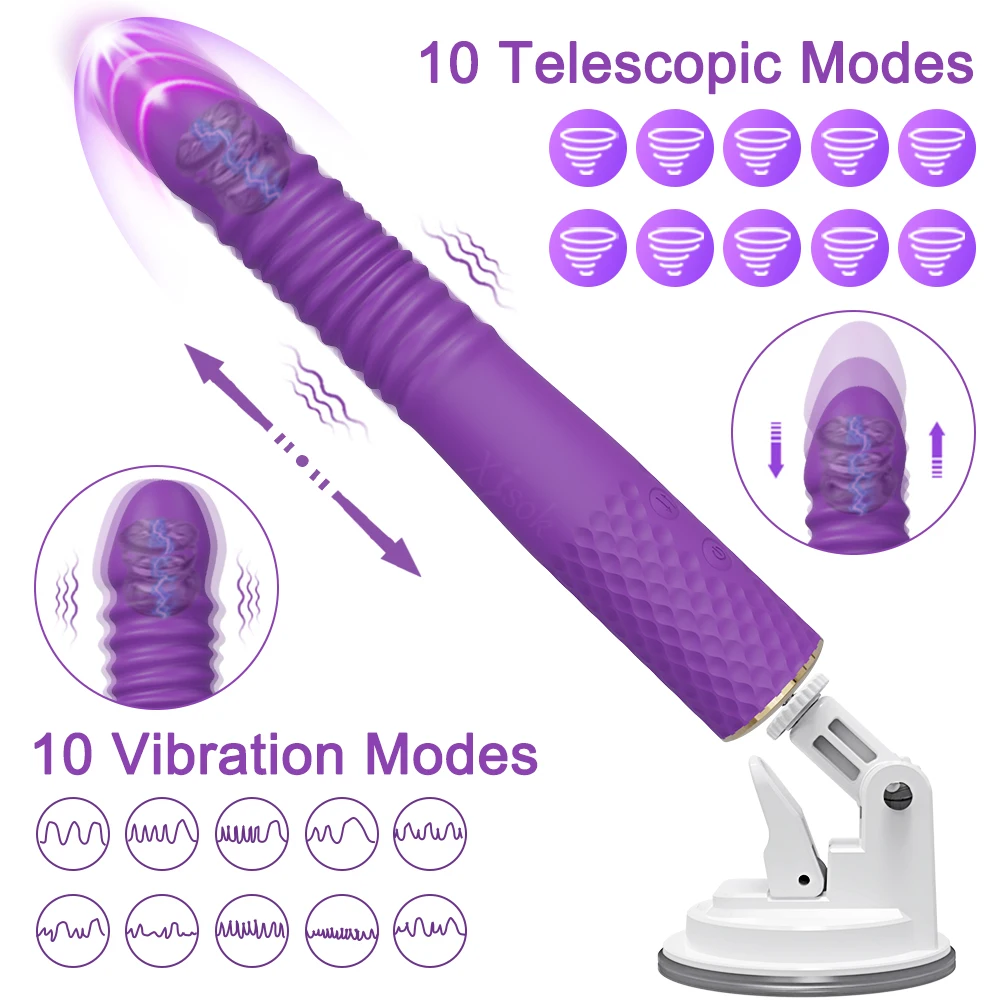 Thrusting APP Vibrator for Women Dildo Female Masturbator Telescopic G-Spot Stimulator with Suction Cup Sex Toy for Women