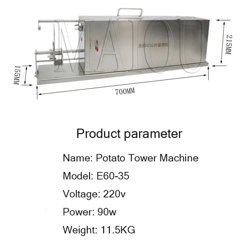 

Автоматическая спиральная овощерезка Tornado Tower: Простая в использовании машина для нарезки картофеля спиралью