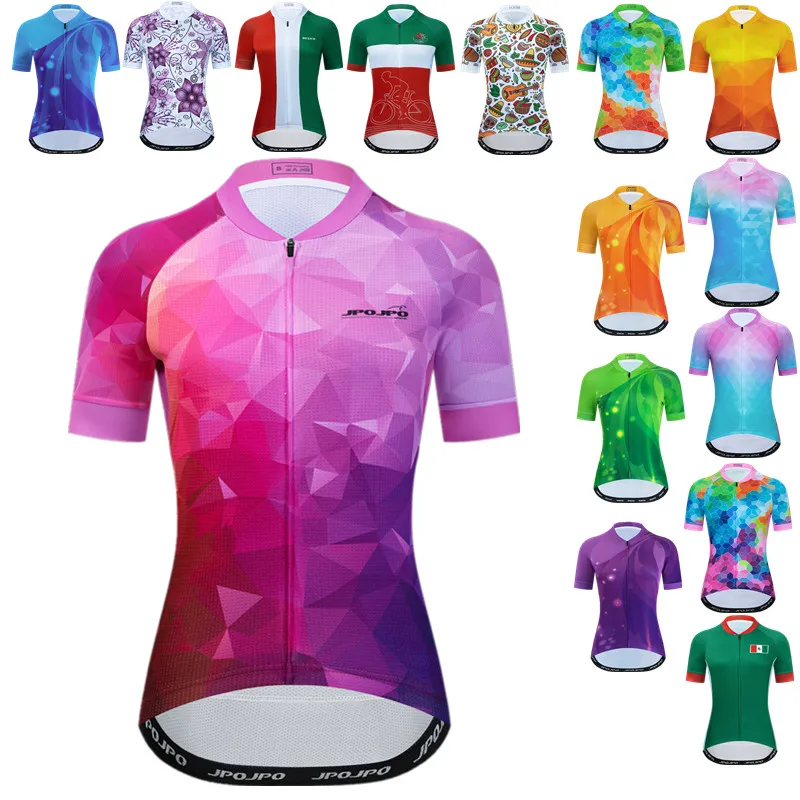 Bike Team Cycling Jersey Women Summer Mountain Bicycle Shirt Maillot Ciclismo Anti-UV Biking Clothing Tops Road Riding Clothes