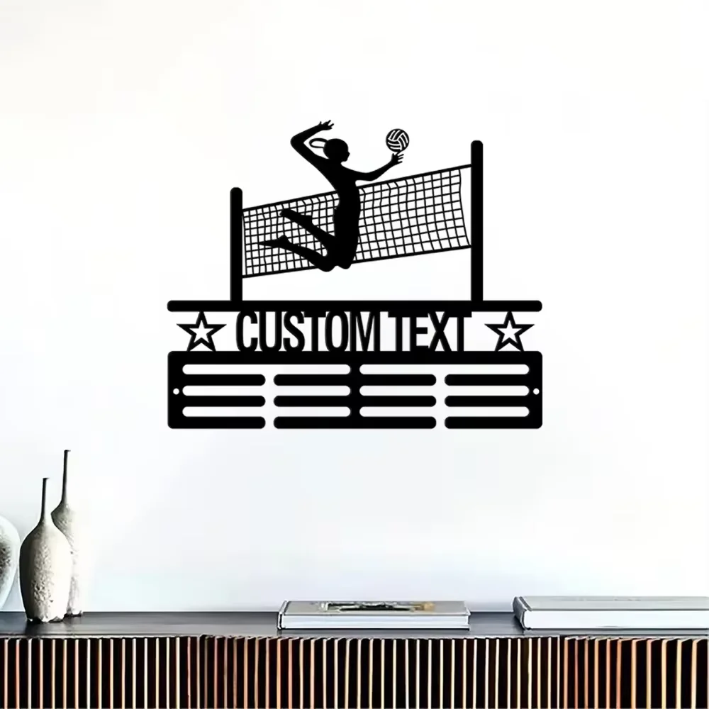 

Custom Personalized Volleyball Medal Holder Award winning Team Display Tiered, Impressive Birthday Gift Eye Catching