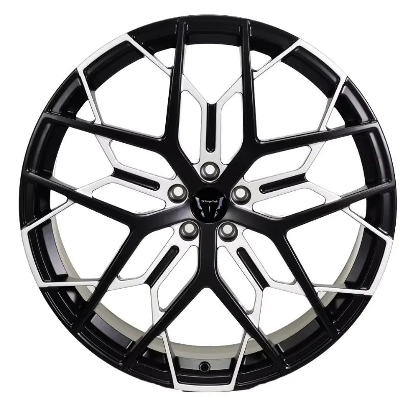 New Source Factory Sales Custom Forged Monoblock Wheels 17-19 Inch Black Mesh Design High Quality Alloy Car 40mm 25mm 30mm 100mm