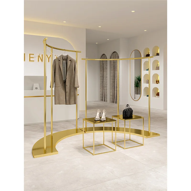Clothing store display rack Floor-to-ceiling stainless steel Nakajima hanging clothes rack Special display rack