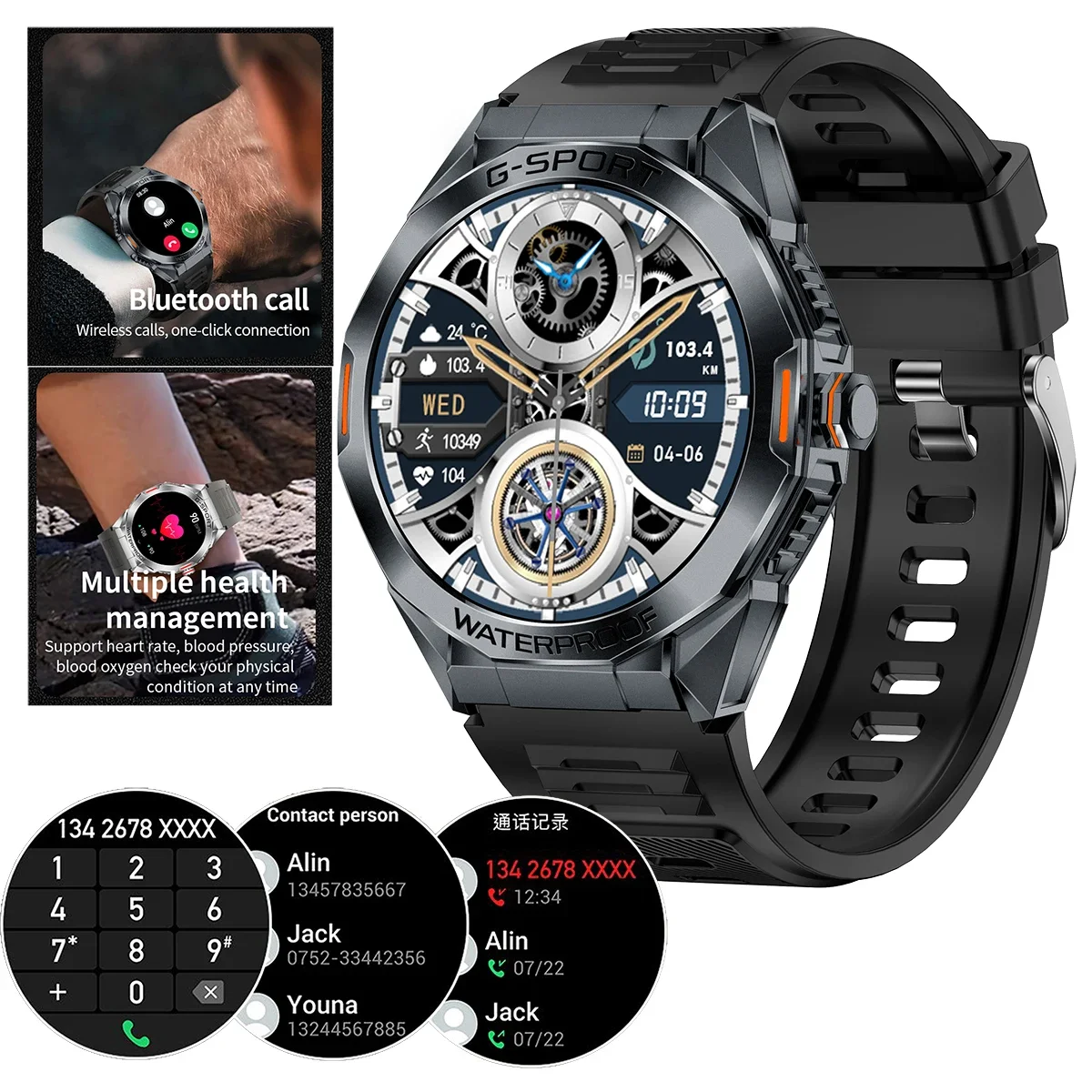 

1.43 Inch Amoled HD Screen Men's Business Smartwatch - All-in-One with Bluetooth Call, Music Player, Advanced Health Monitoring