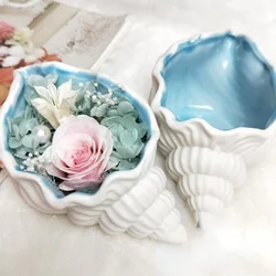Conch Flowerpot Silicone Molds DIY Sea Shell Secented Candle Jar Mold Storage Box Concrete Gypsum Resin Mould Home Decor Craft