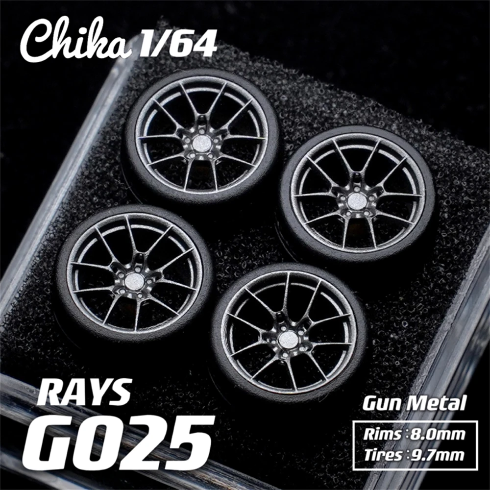 1/64 Chika Nabes Wheels Tires Luxurious Modified Parts JDM VIP for Hotwheels Tomica MiniGT Modified Wheels 10.5mm/9.7mm