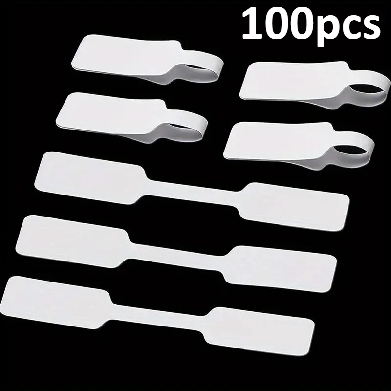 100pcs Self-Adhesive Cable Label,Waterproof Tear Resistant Writeable Cord Tags for Wire Marking Cable Management for Home Office