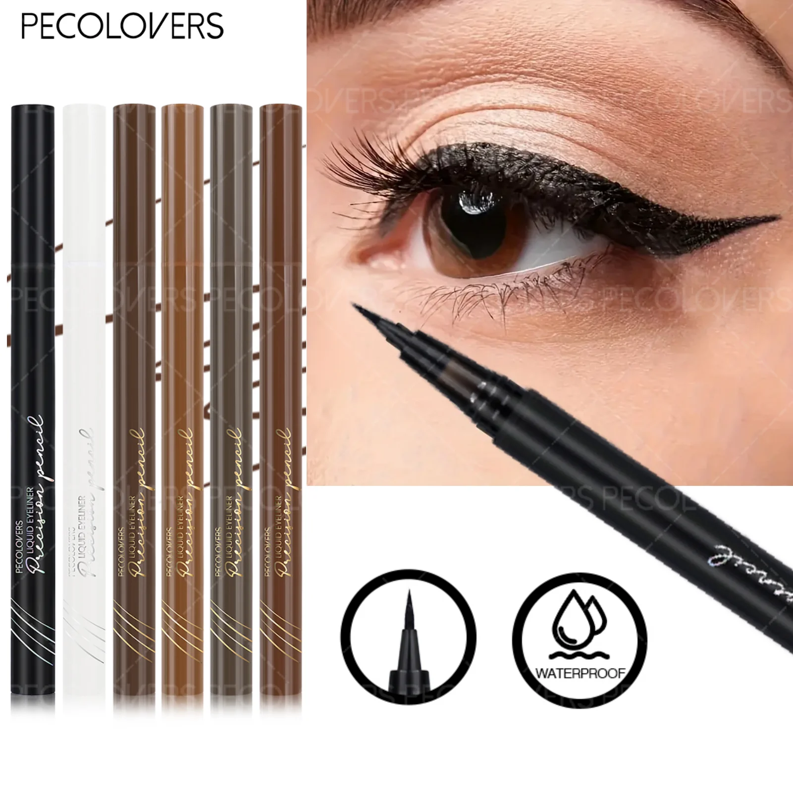 1PC デュアル機能アイライナー＆アイブロウペンシル - 汚れ防止、速乾性、非粘着性、毎日のアイメイクに最適