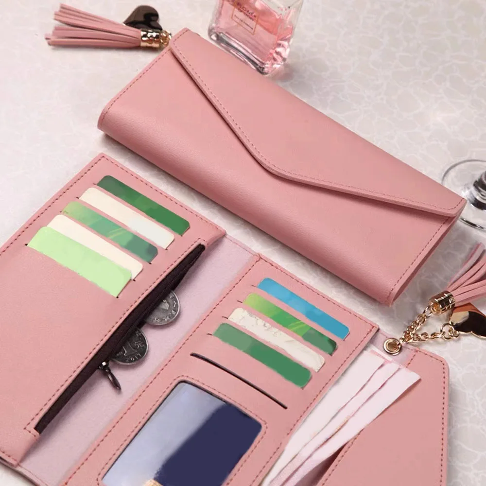 Women Wallets Leather Long Purses Femal Clutch Handbags Coin Purse Cards Holder PU Leather Billfold Wallet