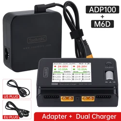 ToolkitRC M6D 15A X 2 DC Dual-channel Output 1-6s Charger Discharger and ADP100 100w 20v 5A Power Supply Unit Set Sell