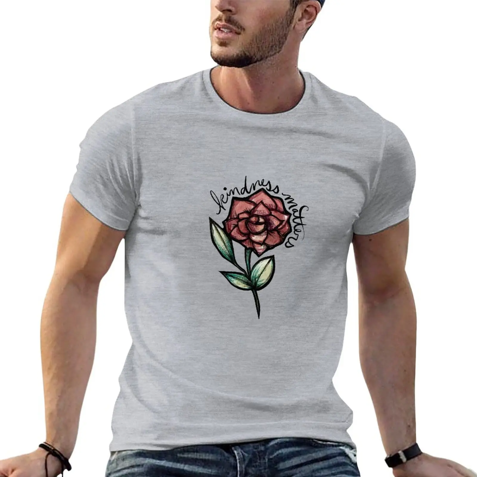 Kindness Matters Rose T-shirt oversized anime clothes sublime plus size tops t shirts for men pack