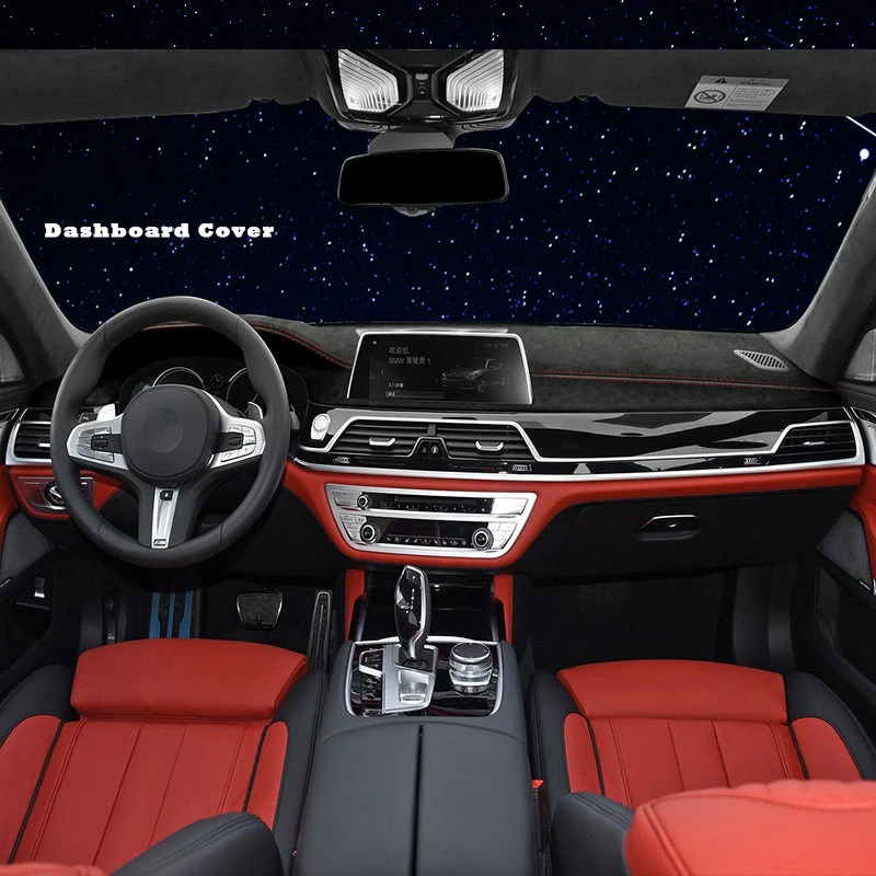 

Чехол на приборную панель автомобиля из алькантары на заказ для BMW 7 серии F01 F02 740 M760 2016-2019, коврик, подушка, аксессуары для ковров