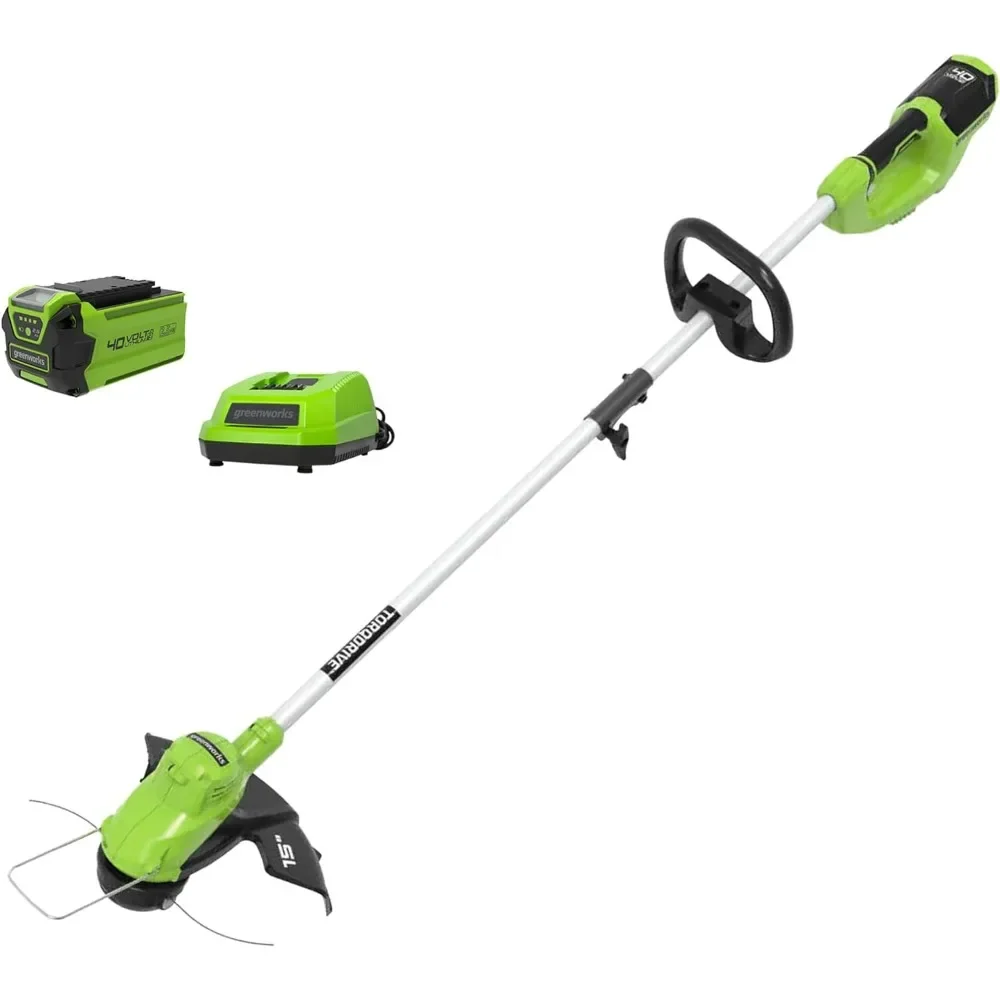 

40V 15" Cordless Battery String Trimmer W/ 2.5 Ah Battery & Charger Freight Free Gardening Tools Mowing Robot Lawn Mowers