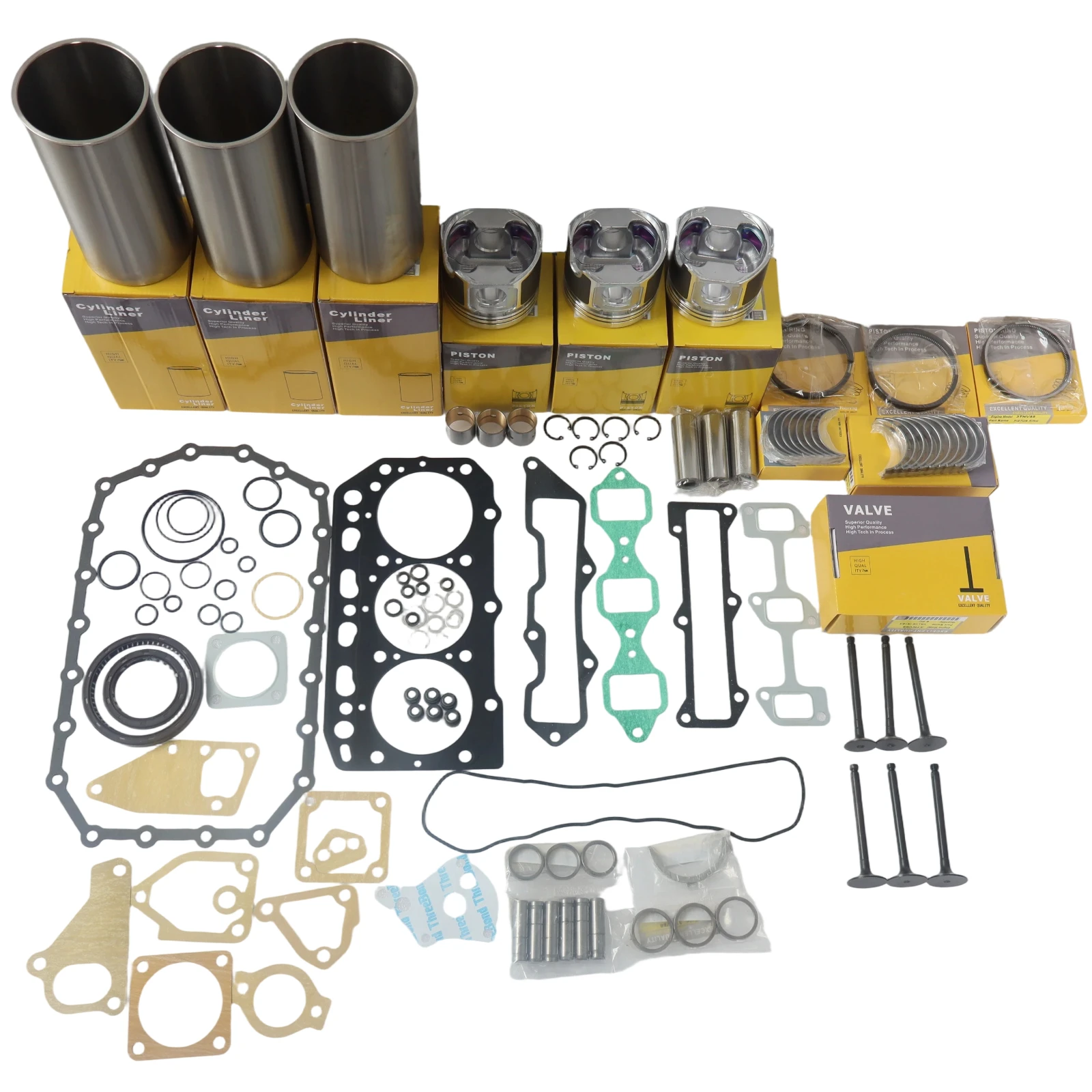 Engine Rebuild Kit Compatible with Yanmar 3TNV88 3TNV88-MJT/DSA 3TNV88-QTB Takeuchi TB135