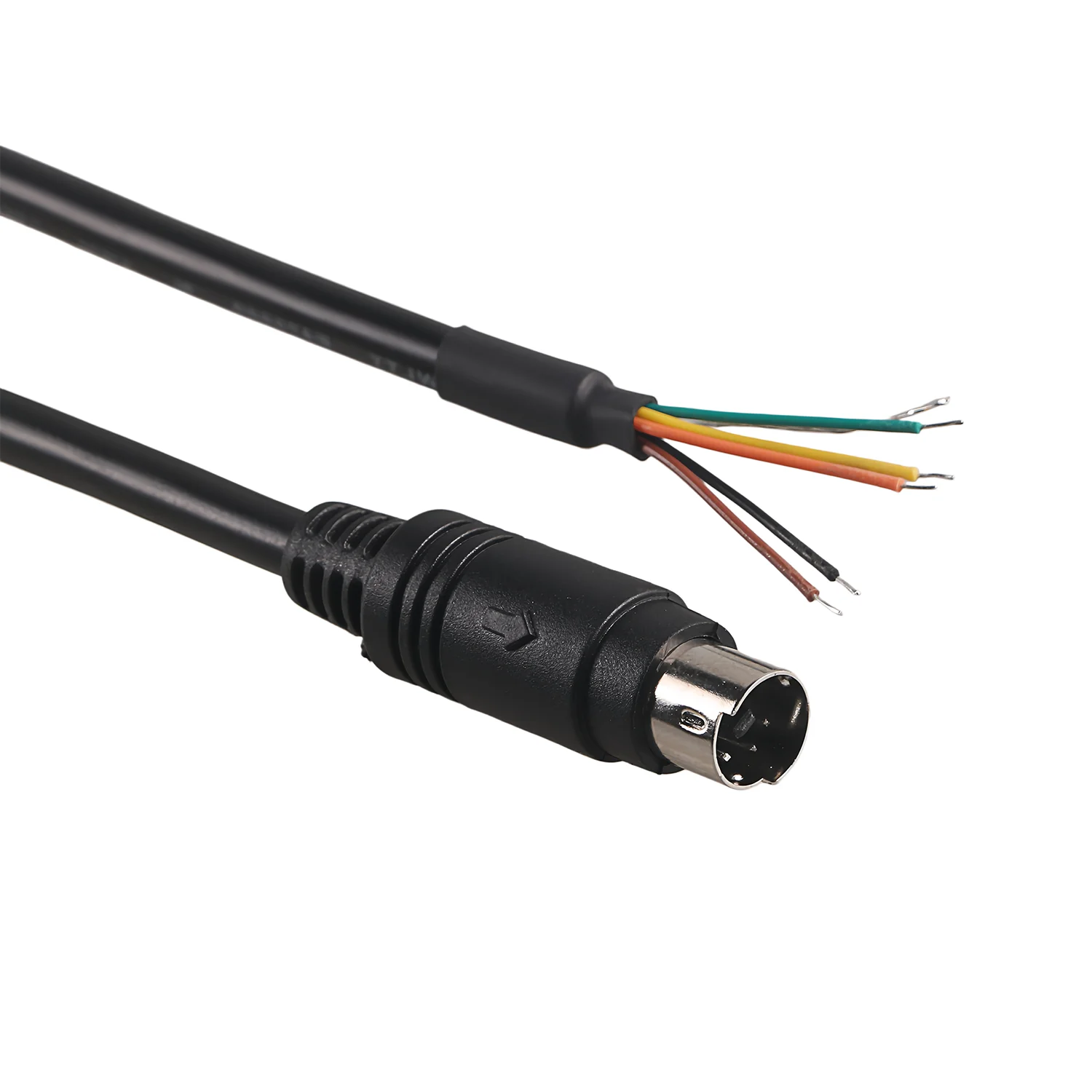 Mini DIN 5 Pin Male Plug to Open Wire Cable DIY Connector Pigtail Lead for Serial Communication Repair