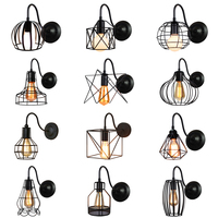 Industrial Antique Wire Cage Wall Sconces Lighting Fixtures Wall Lamp for Living Room Restaurant Home Light Fixtures Decor Lumin