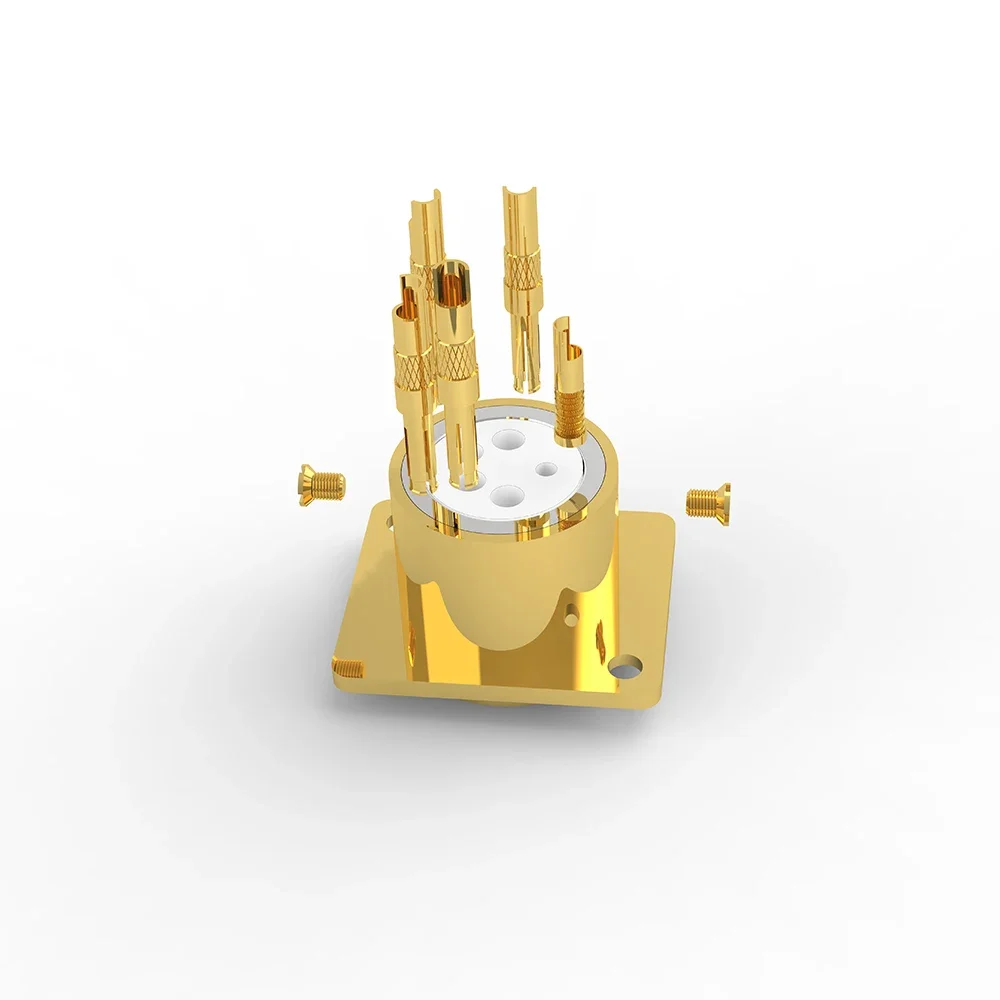 

VIBORG CF204 4pin Female XLR Plug Connector Socket Jack Hifi Audio Headphone 24K Gold Plated Copper PTFE Insulator DIY