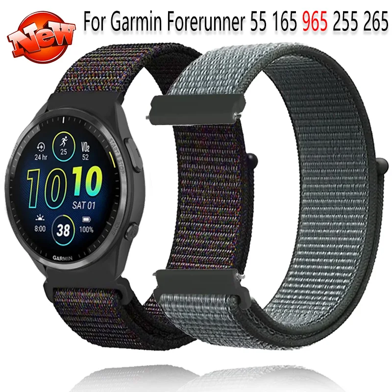 22 mm 20 mm Nylonarmband für Garmin Forerunner 55 165 965 255 265 Vivoactive 5/Active 5/Vivomove Trend/Venu 3/2 Armband