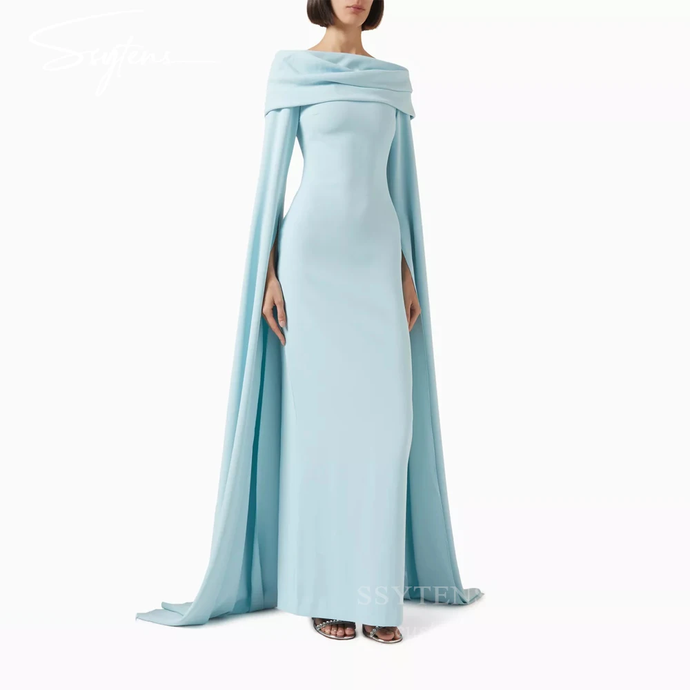 

SSYTENS Off Shoulder Evening Dresses Satin Long Sleeve Mermaid Pleats Floor-Length 2026 Elegant Wedding Party Dresses Customized