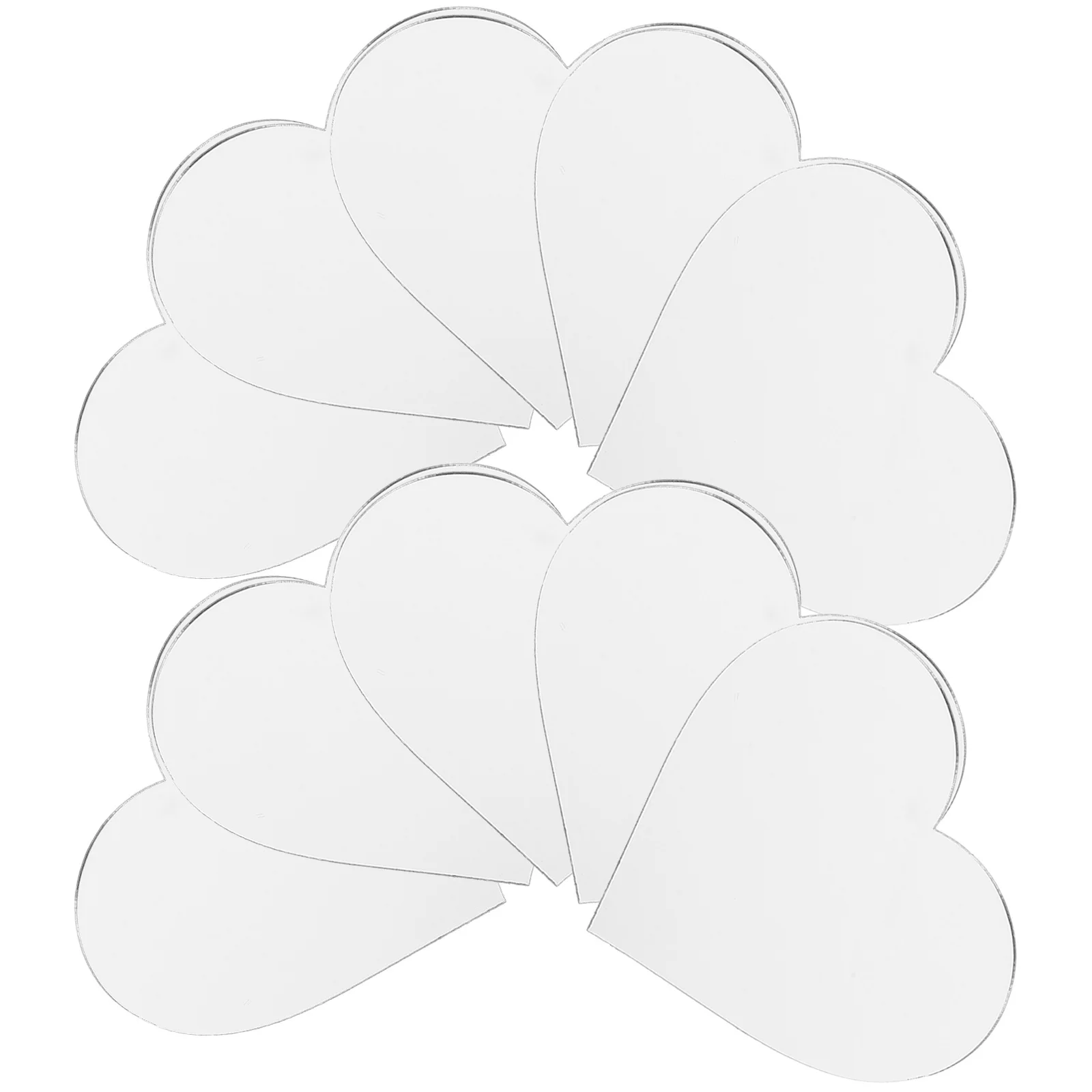 

10pcs Acrylic Stick-On Mirrors For Phone Cases Heart Shaped Hd Reflective Sheets Replacement Diy Decor Adhesive Mirror For