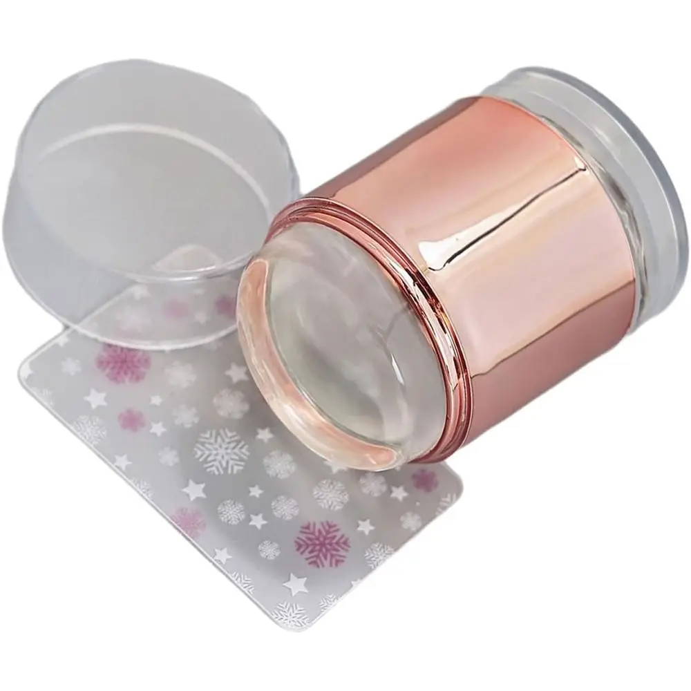 مجموعات ختم فن الأظافر الشفافة من السيليكون سهلة النقل، مجموعات ختم الأظافر برأس مزدوج مع كاشطات #2