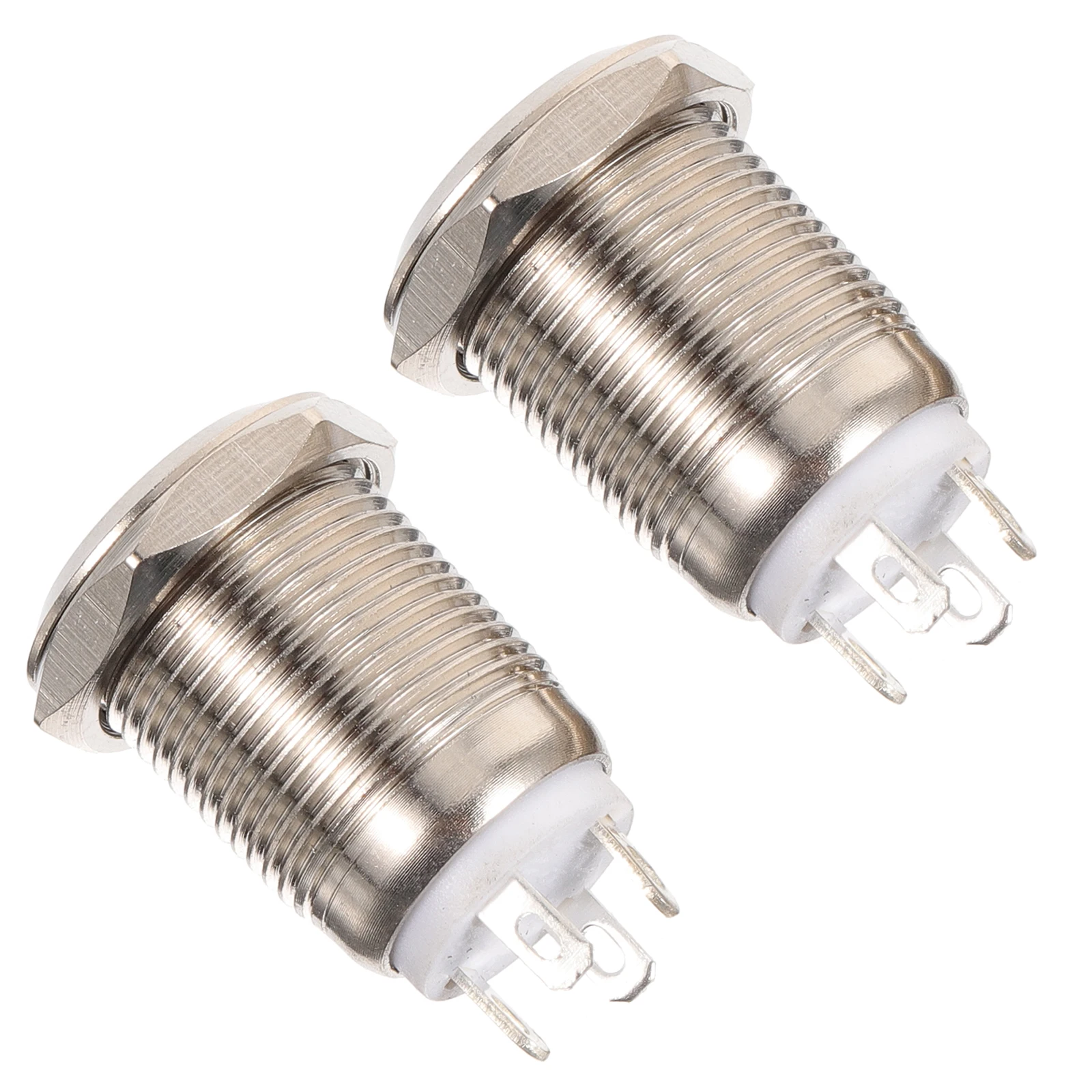 

2pcs Button 12mm White LED Door Bell Ringer Button Round Metal Push Garage Wall Mount Easy Install Wired Replacement Chime