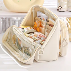 9layer Double Sided Detachable Large Capacity Pen Case Simple Three-dimensional Flip Stationery Bag Multifunctional Storage Bag