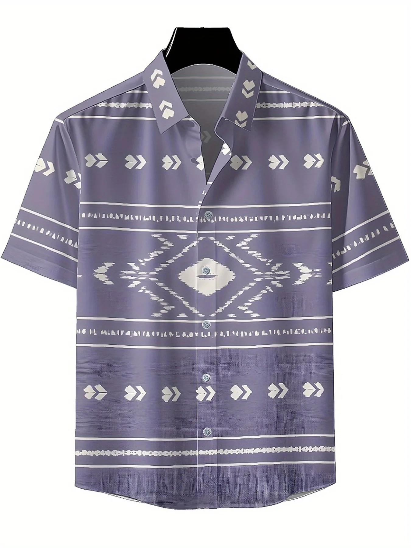 Men's Plus Size Hawaiian Shirts Purple Geometry Pattern,Unisex Baggy Aloha Shirts,summer Alternative Clothing