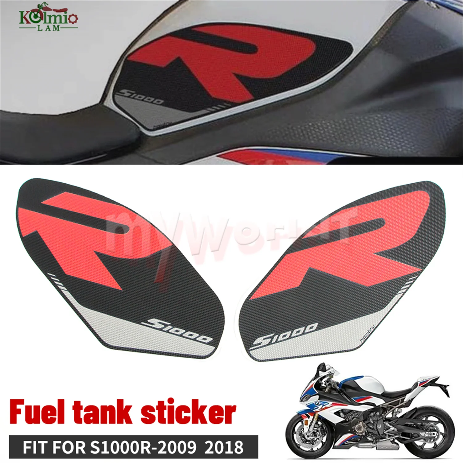 

Motorcycle Sticker Anti Slip Fuel Tank Pad Side Gas Knee Grip Traction Pads Fit For BMW S1000RR 2009 - 2018