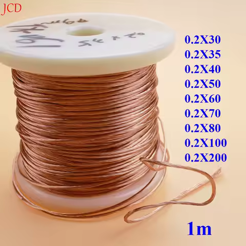 0.2x30/35/40/50/60/70/80/100/200 Strands 1m Litz Wire, Stranded Enamelled Copper Wire / Braided Multi-Strand Wire